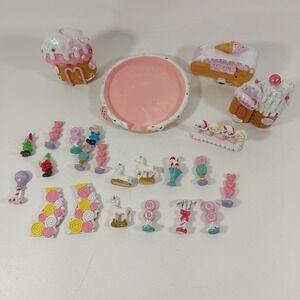 Miniature Fairy Garden Lot 24 Ice Cream,‎ Pink, Candy, Unicorn, House, Path